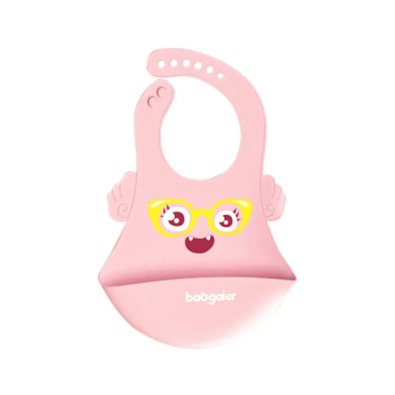 Babero de beb&eacute; impermeable, alimentaci&oacute;n de silicona, toalla de Saliva para beb&eacute; reci&eacute;n nacido, babero de beb&eacute; de dibujos animados ajustable-5