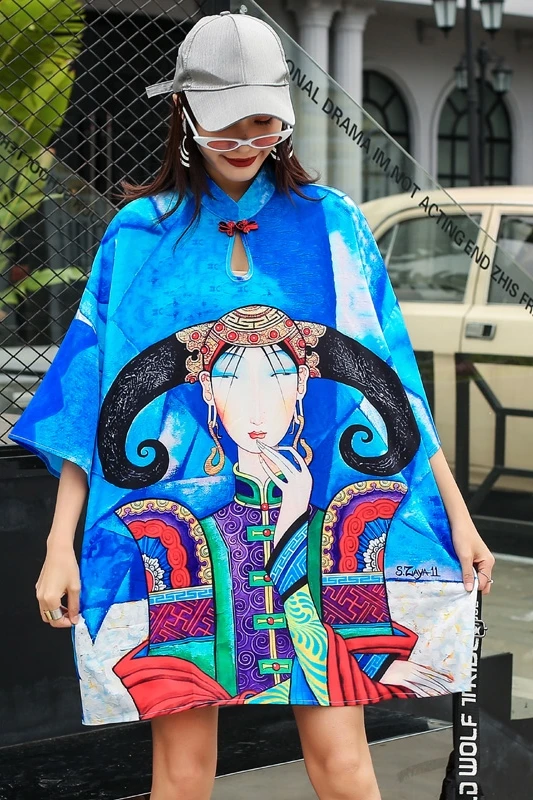 Чонсам улучшенная версия платья в китайском молодежном стиле большого размера