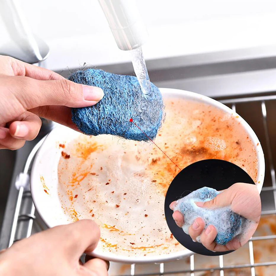 Basedidea 10 шт./компл. мыльный порошок Чистящая губка грязное масло ржавая щетка для