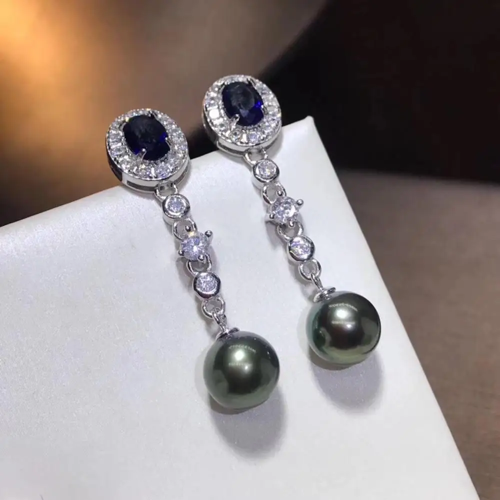 Серьги с жемчугом D513 изящное ювелирное изделие искусственное серебро Круглый 8-9