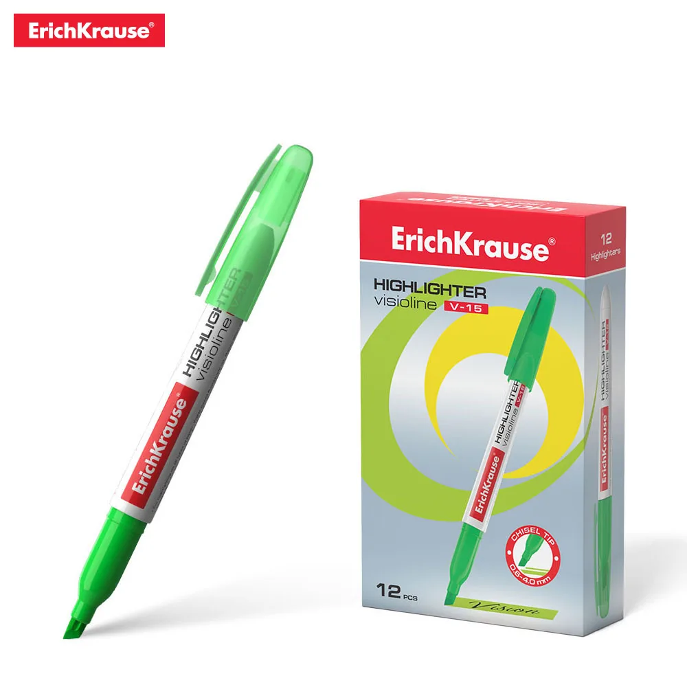 Текстмаркер ErichKrause Visioline V 15 цвет чернил желтый зеленый розовый оранжевый