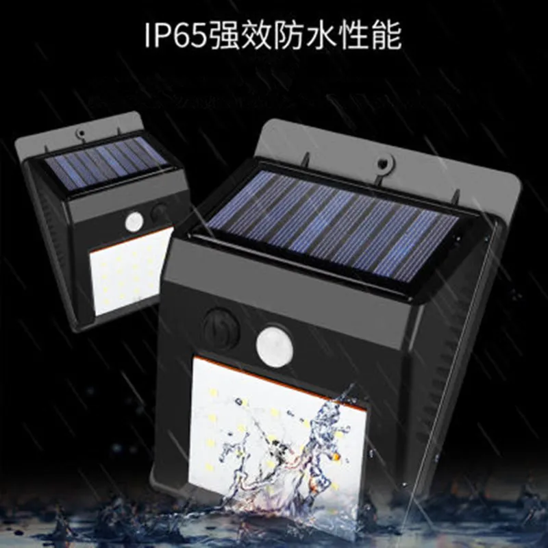 

PIR Motion Sensor 20/100LED Sunlight Control 1/3 Sided Solar Energy Street Light Yard Path Home Garden Solar Lamp Wall Light