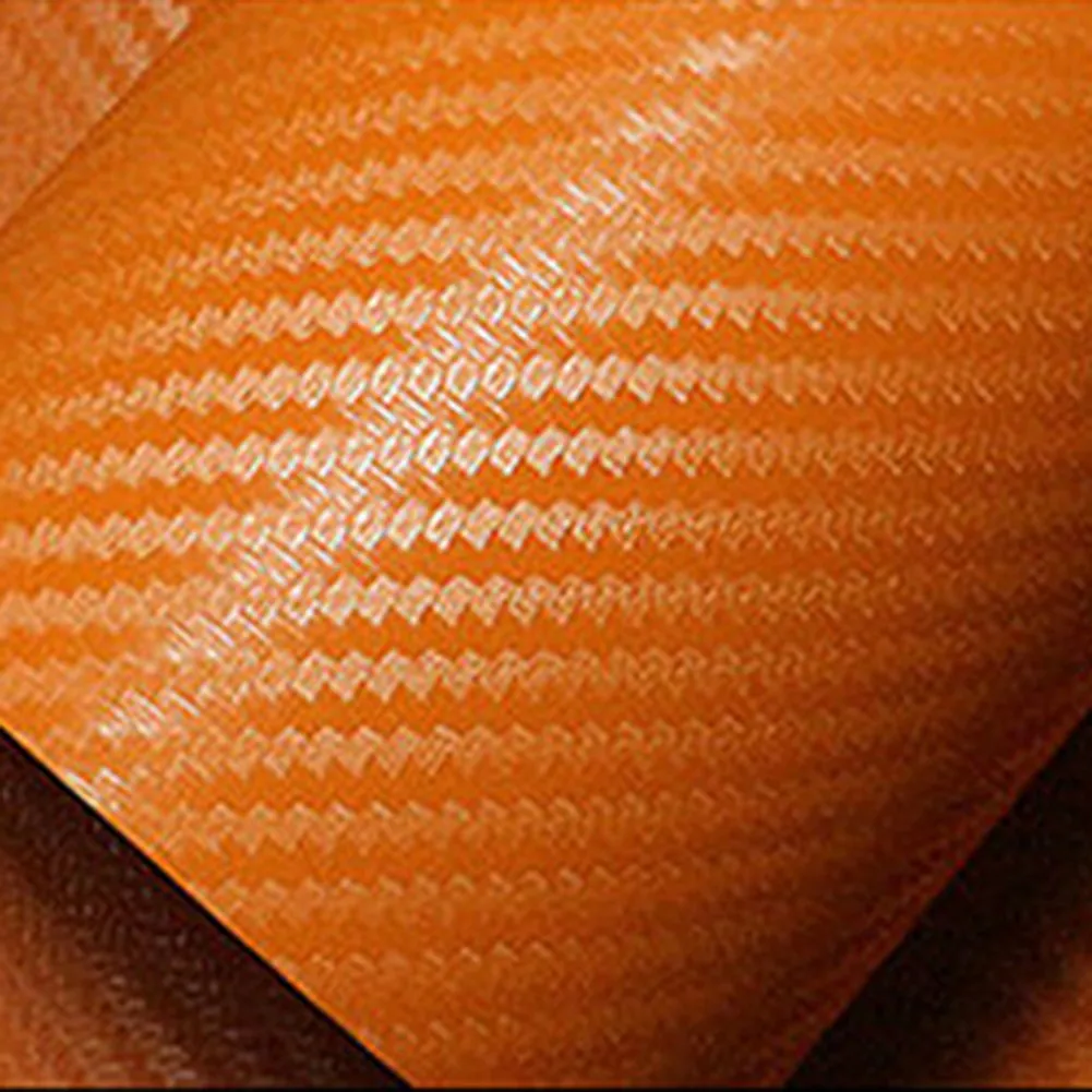 

Orange Car Sticker Replacement Vinyl Wrap Sticker 50x12Inch Carbon Fiber