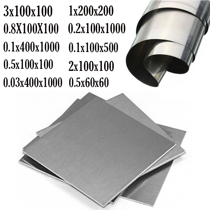 1PCS 0.01-3MM 304 Stainless Steel Thin Steel Plate Thin Plate Sheet Stainless Steel Stainless Steel Skin Square Plate
