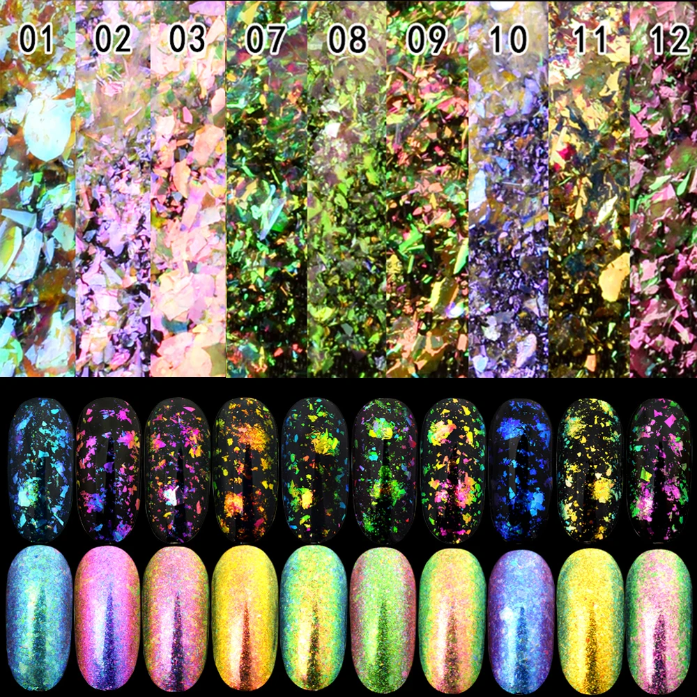 BEAUTYBIGBANG 0,15 г Хамелеон блеск для ногтей хлопья блестки порошок прозрачный хром пигмент блестки Маникюр Порошок для ногтей Decora