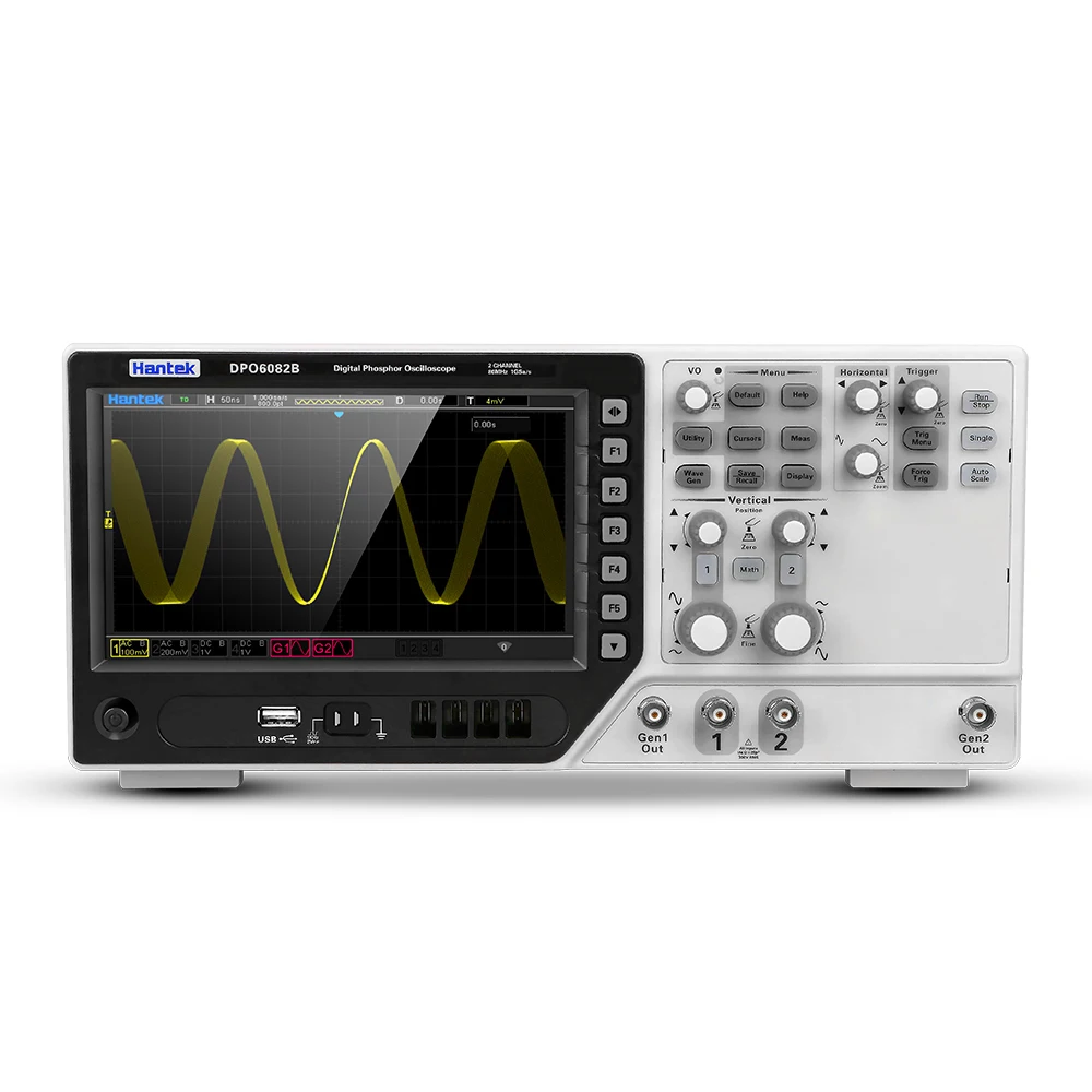 Hantek DPO6082B DPO6102B DPO6202B цифровой осциллограф 80 МГц 4 канала 1gsa/s 7 ''Tft Lcd 6 в 1