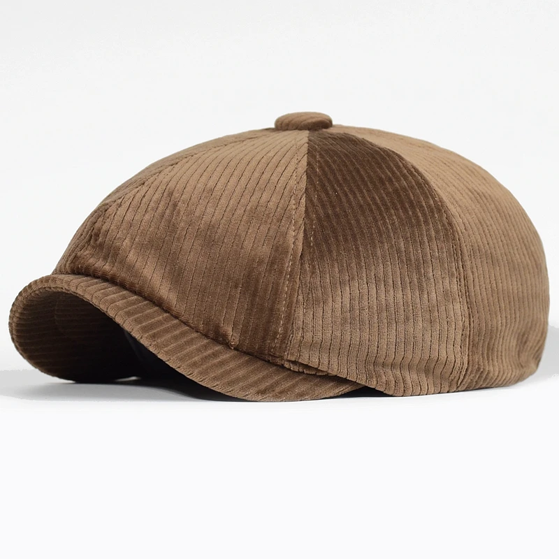 Unisex Autumn Winter Newsboy Caps Men and Women Warm Octagonal Hat for Male Detective Hats Retro Flat Caps