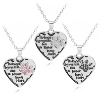 no longer by my side love necklace rhinestone inlaid dog paw necklace