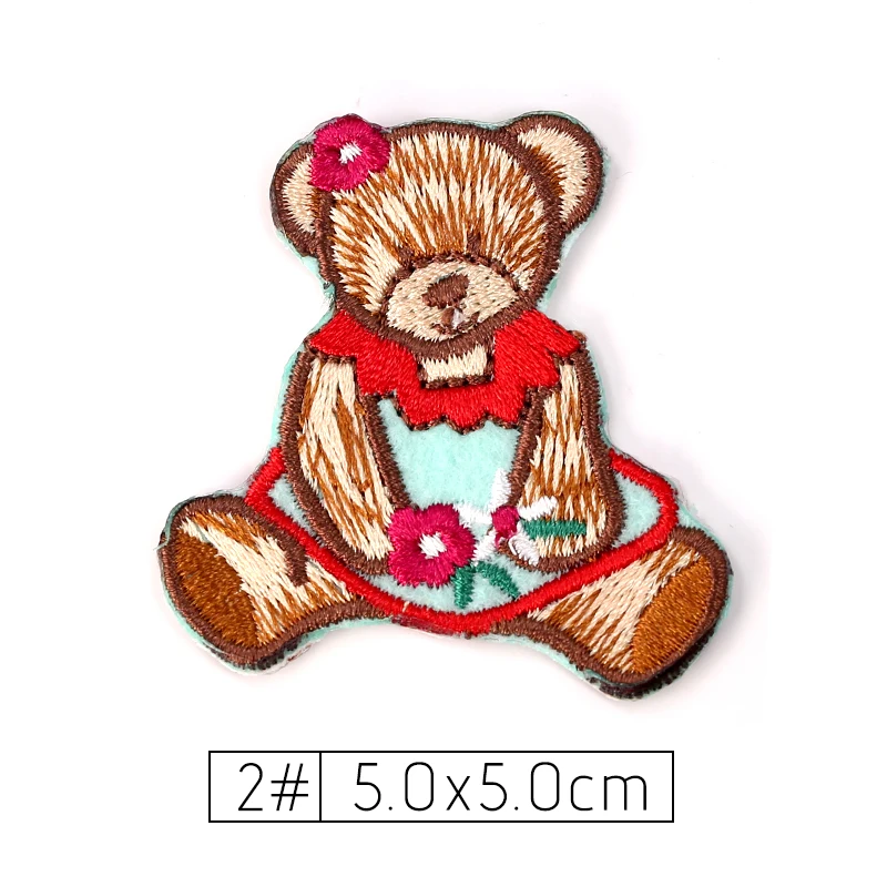 Милые Мультяшные нашивки с медведем железные наклейки на одежду детские вышитые