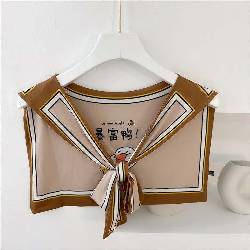 Маленький шарф на плечо с защитой от солнца шаль для улицы женский принтом