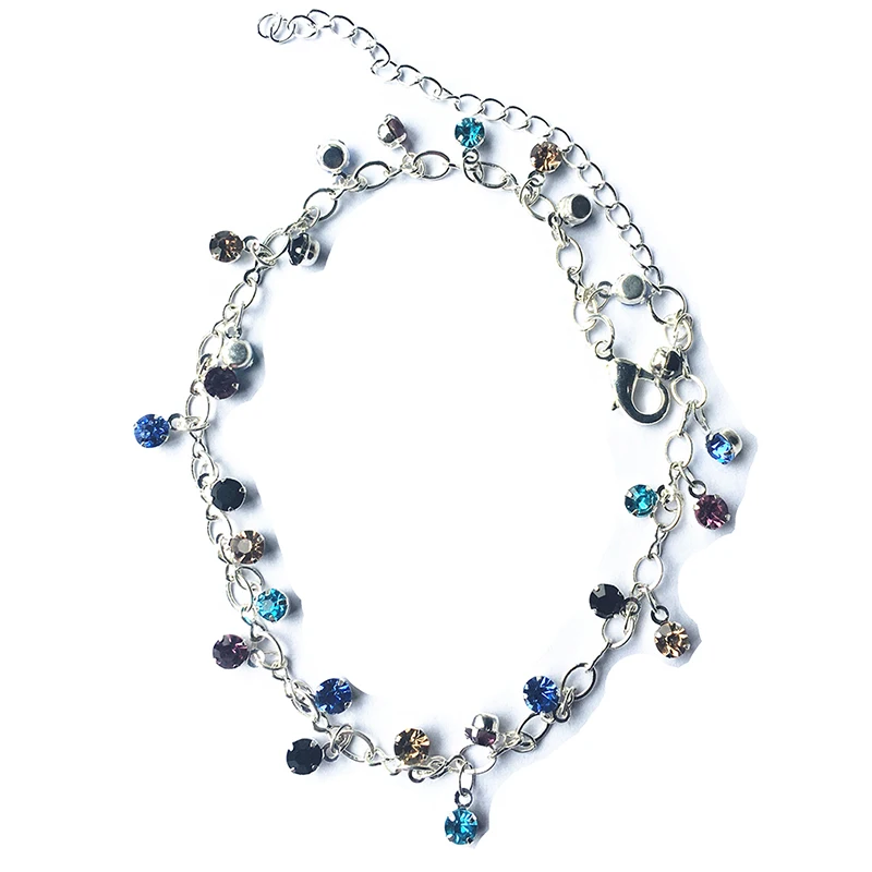 Винтажный Модный цветной браслет с подвеской украшенный кристаллами для женщин