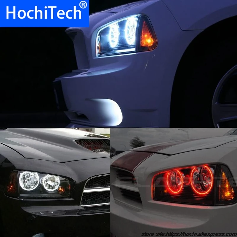 Для Dodge Зарядное устройство RGB светодиодный Фар halo глаза ангела комплект Тюнинг