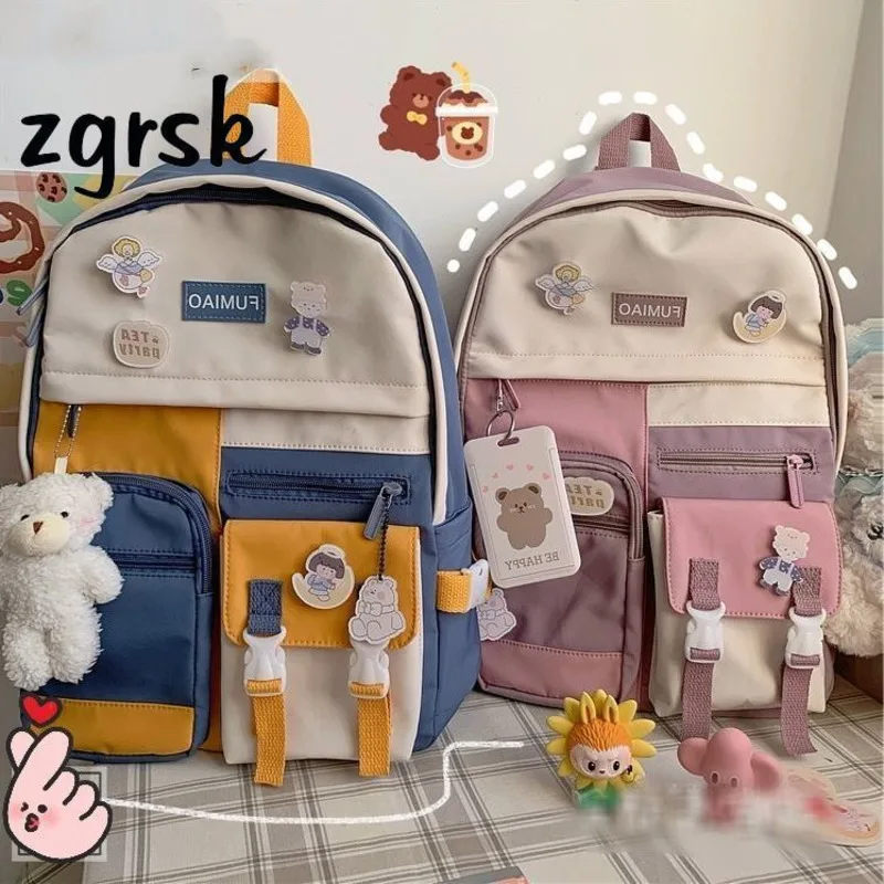 

Женский рюкзак для книг, модные школьные рюкзаки, рюкзак для кемпинга и пешего туризма, брендовый осенний рюкзак для девочек в стиле панк, же...