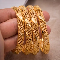4pcslot delicate flower cuff bracelets bangles for women men gold color can open male female bangle bracelet fashion jewelry