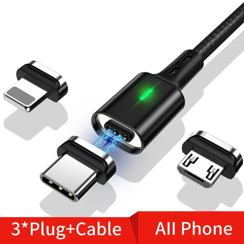 

3A For Apple Android Type-C USB Charging Cable Twitch 3-in-1 Magnetic Data Cable for iPhone Huawei Samsung Xiaomi Mobilephone