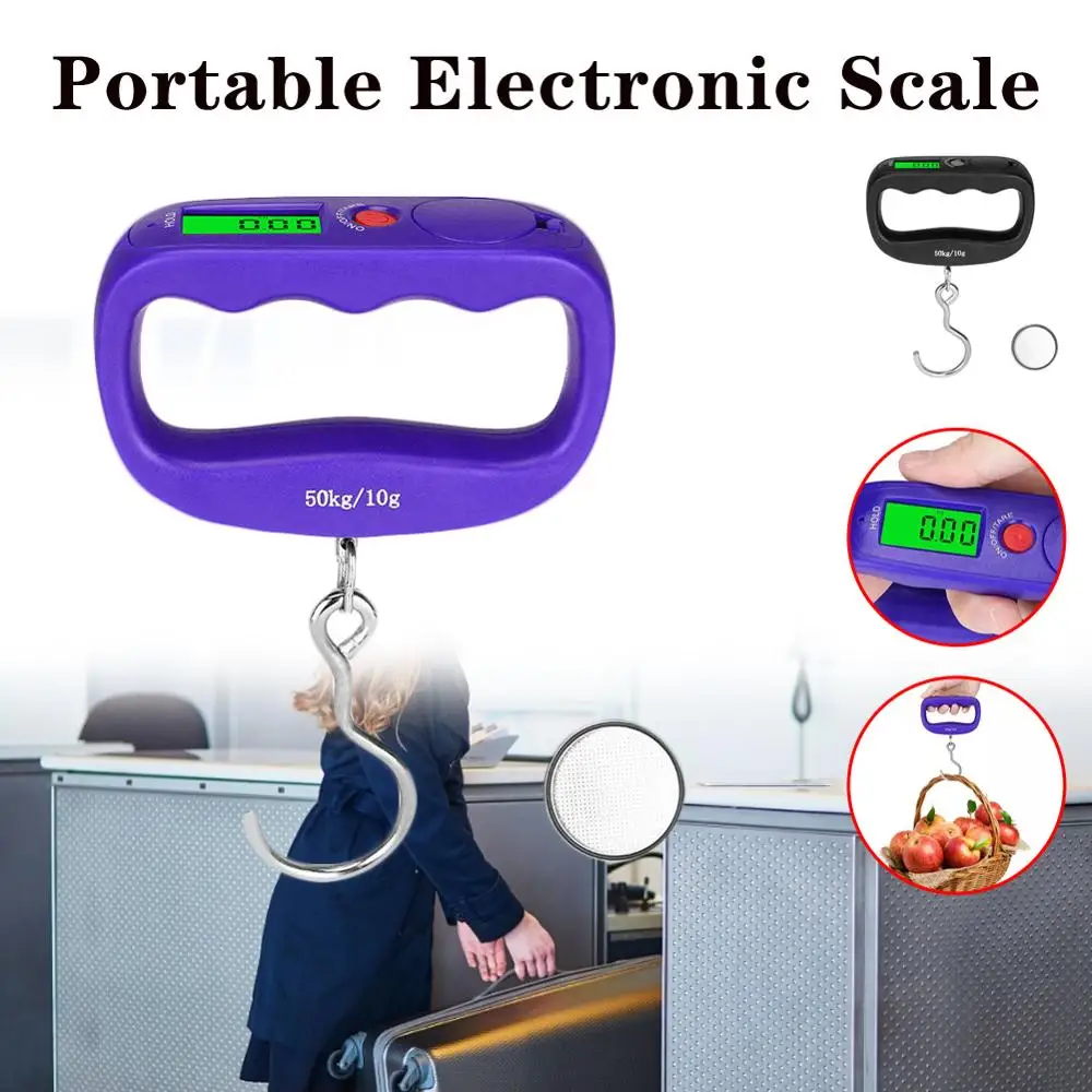 Портативный Мини цифровой ручной 50 кг рыболовный крючок подвесные весы Двойная