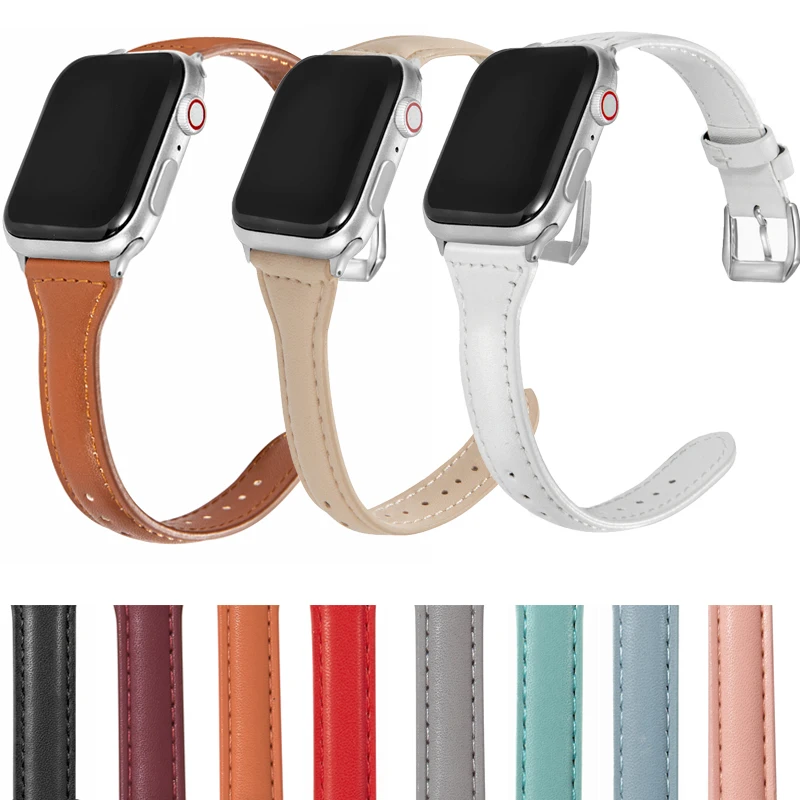 

Smart Watch Strap for Apple Watch Band 40mm 44mm 38mm 42mm Series SE 654321 Woman Leather Watch Band
