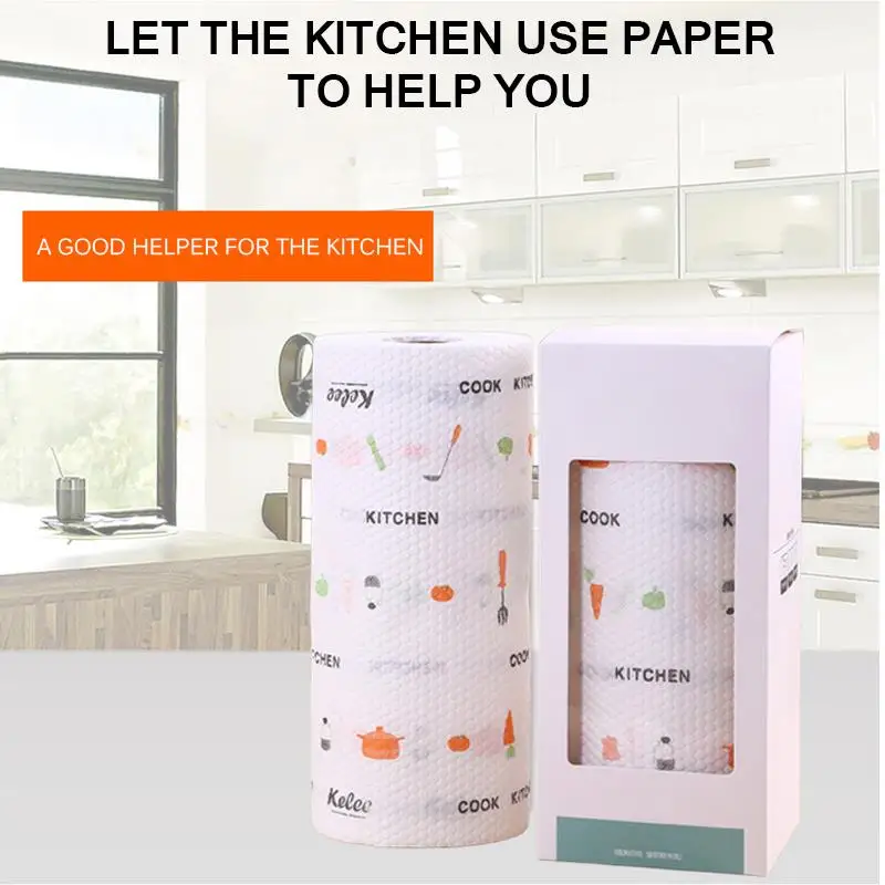 60 шт./рулон абсорбирующие салфетки для мытья посуды|Одноразовые салфетки| |