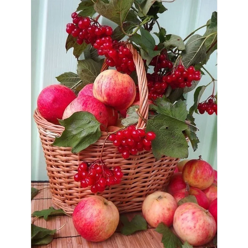 

5D DIY Diamond Painting Fruit Apple Full Square Round Diamond Embroidery Mosaic Rhinestone Flower Decoration For Home