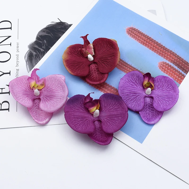 10 Pieces Orchid head Girl festival artificial flowers home decoration accessories candy box scrapbooking brooch vases wedding | Дом и сад