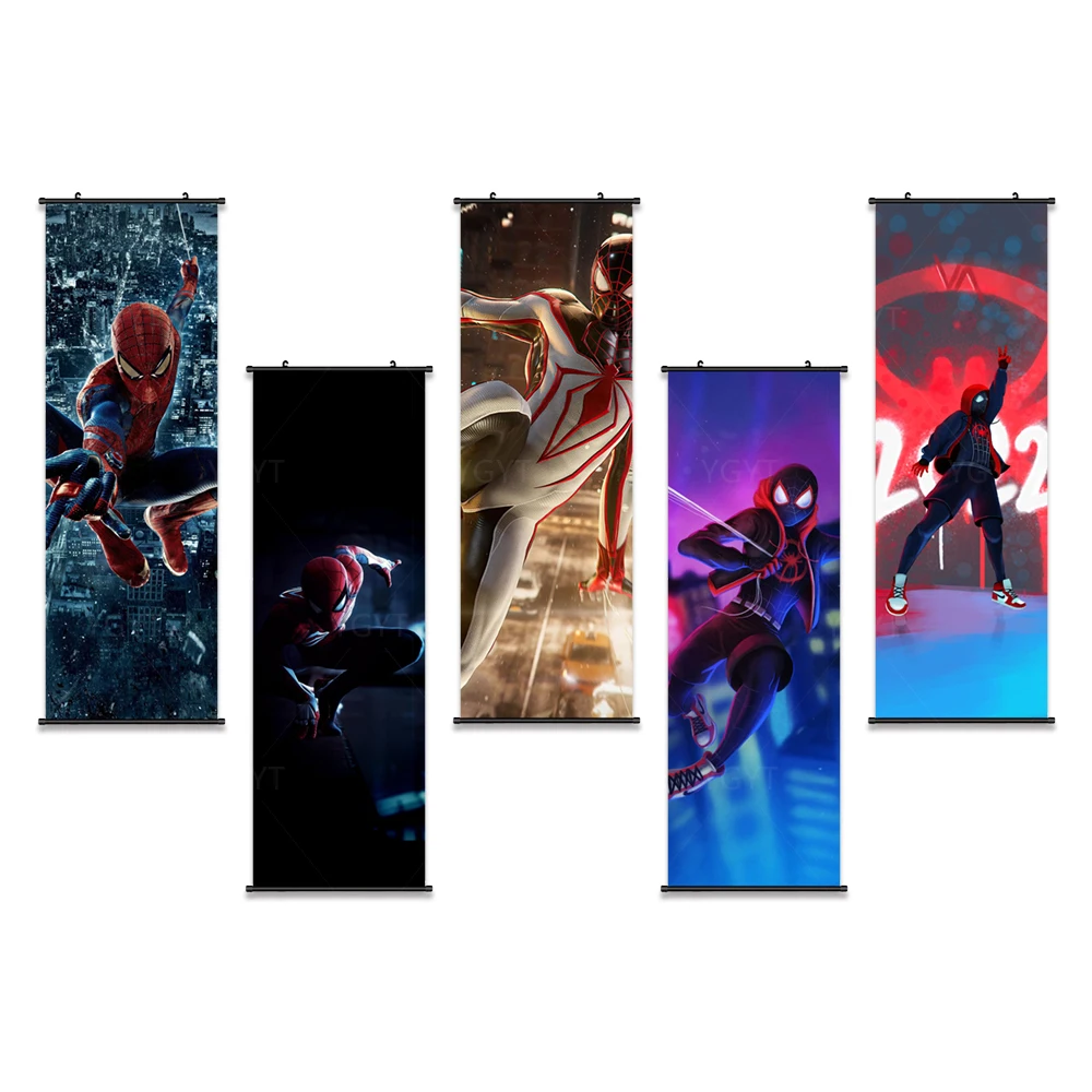 

Avengers Home Decoration Spider Man Hanging Poster Movie Canvas Wall Art Marvel Classic Print Modern Painting Scroll Living Room