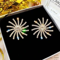 lats lucky goddess sun rhinestone glitter luxury stud earring korean exaggerated earrings for women 2020 fashion jewelry brincos