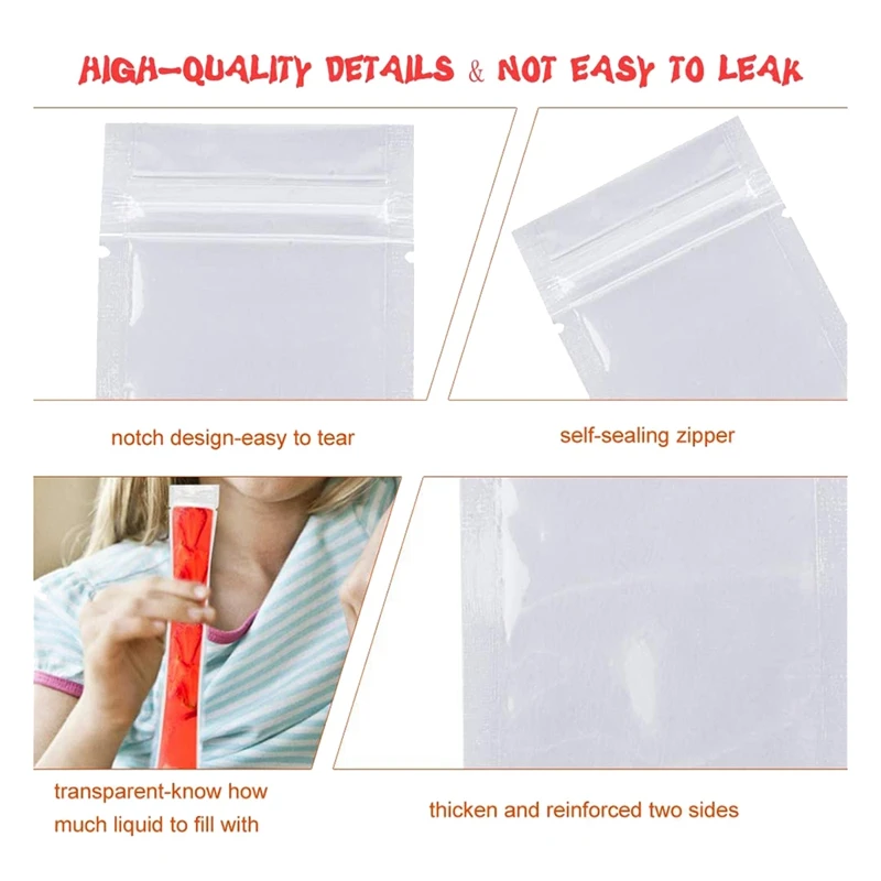 Акция! 150 шт. мешочки для мороженого блестящие с застежкой-молнией мешочек льда