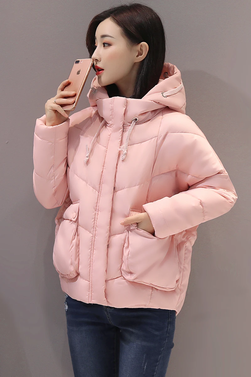 

Nice Winter New Style Down Cotton Suit Short Down Jacket BF Slim Slim Hooded Loose Jacket