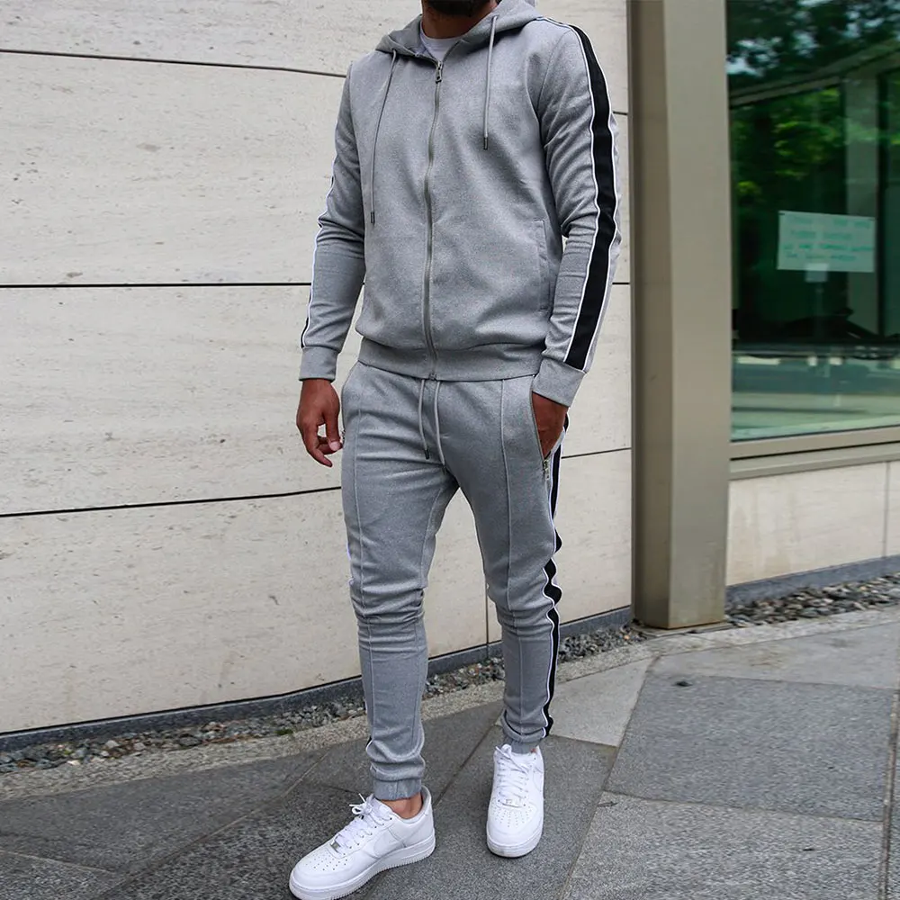 

NEW Men Sets Sweat Suit Set Mens Clothes Hoodies Mens Jogger Sweatsuits Running Suit Long Sleeve Cardigan zipper Tracksuit Men