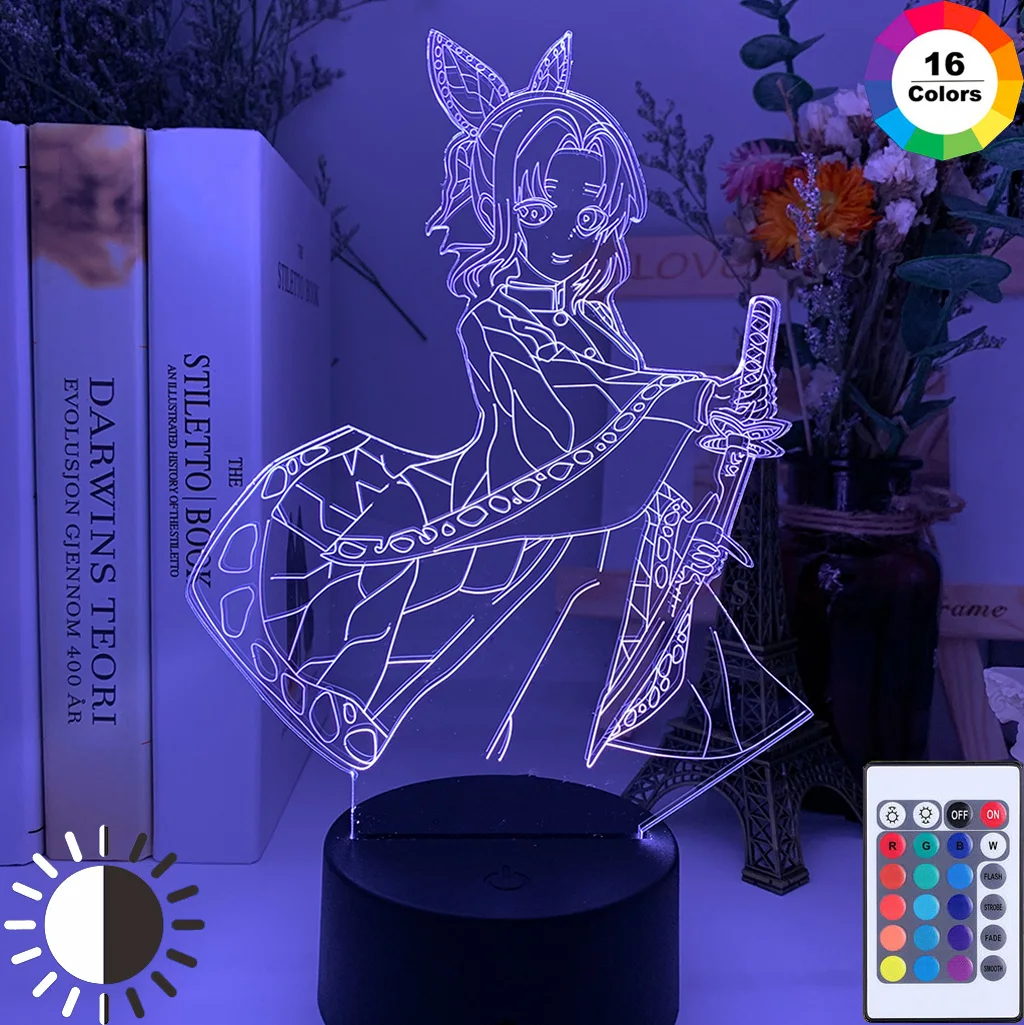 

Лампа 3D аниме, рассекающий демонов, Кочо, Кана светильник для спальни, декор день рождения детей, подарок манга, Кочо, Кана, лампа Kimetsu No Yaiba