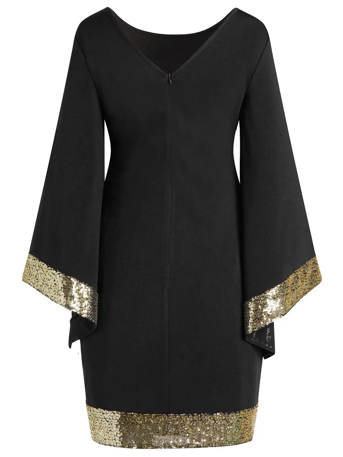 Женское платье с блестками Rosegal облегающее большого размера длинным рукавом и