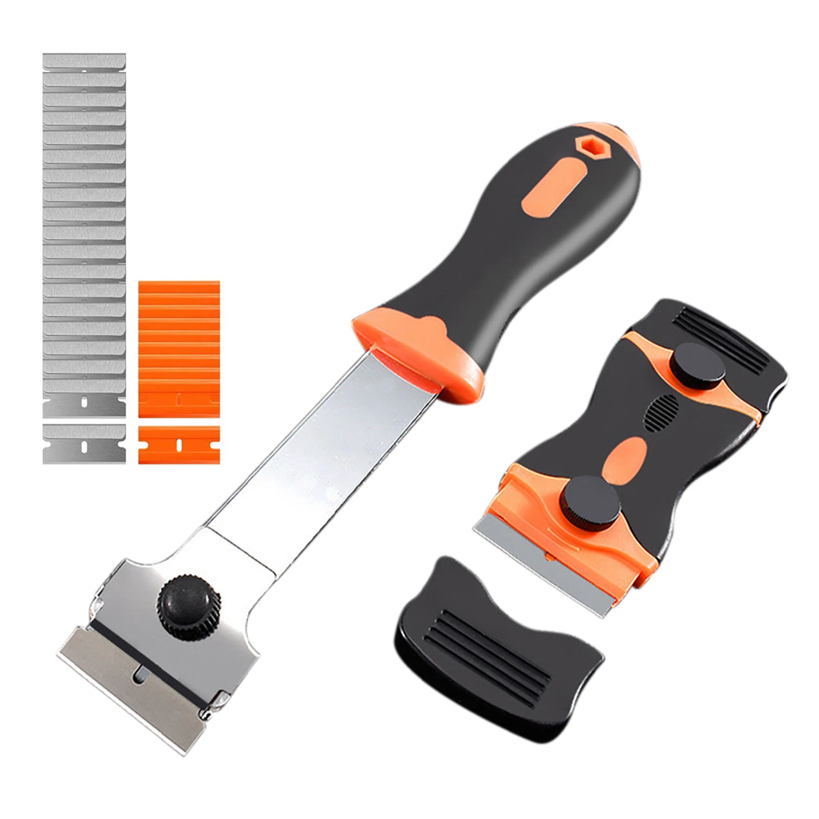 

2pcs/set Home Appliance Tools Easy Grip Razor Blade Scraper Registration Sticker Glass Cleaning For Removing Label With Blades