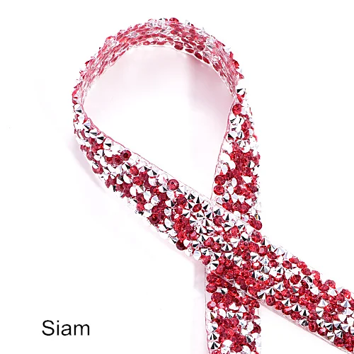 Siam 1 ярд/лот ширина 3 см много цветов стразы окантовка серебряные стразы окантовка пояса стразы Обрезка DIY B3681 - Цвет: Siam