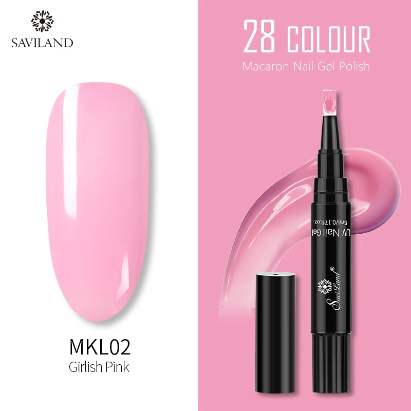 MKL02 SAVILAND 28 цветов блеск Макарон гель лак для ногтей ручка замочить от лак для ногтей праймер верхнее покрытие УФ гель лак для нейл-арта инструменты - Цвет: MKL02