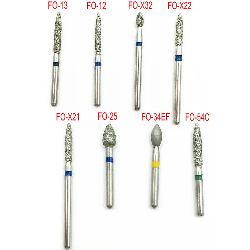 

10pcs/box Dental Diamond Burs Drill Flame Ogival End Dia-burs for High Speed Handpiecess Dental Supplies Tools