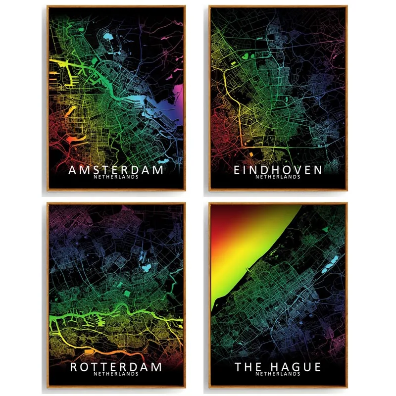 Алмазная 5D картина сделай сам карта Нидерландов Амстердам городская стразы