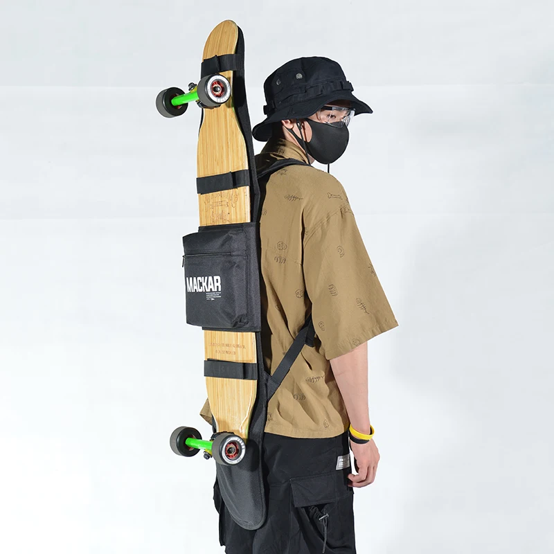 

Longboard Skateboard Backpack Adjustable Double Shoulder Surfing Bag Backpack Skating Accessories Durable Long Board Backpack