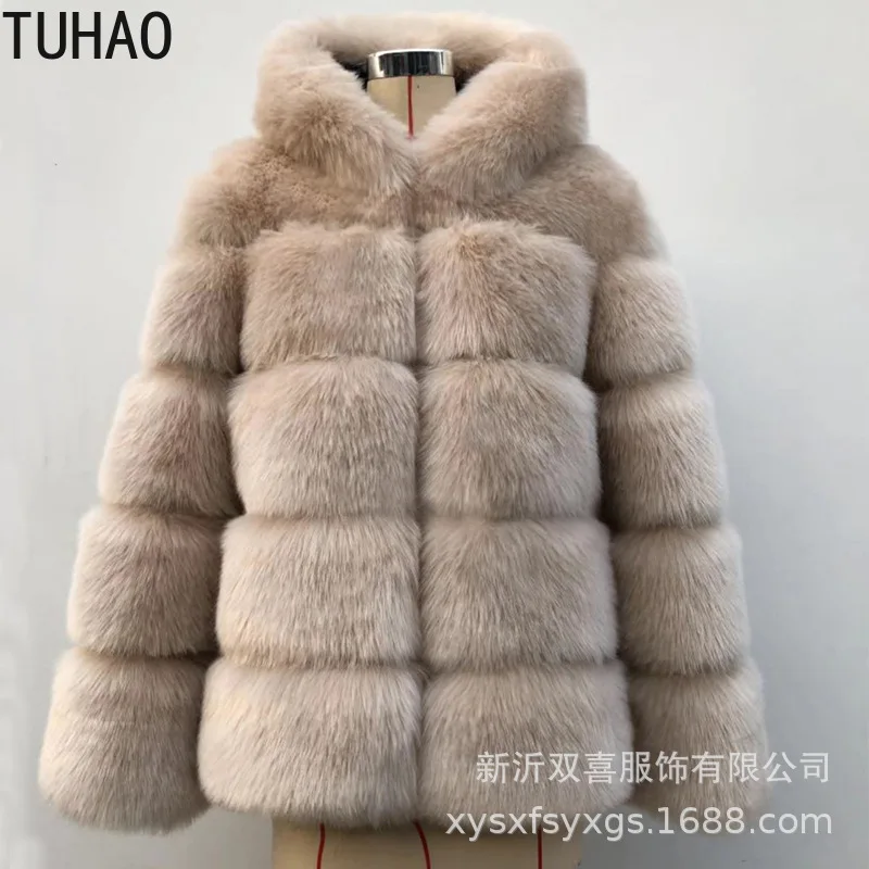 Зимнее модное женское пальто TUHAO из искусственного меха пушистое женская толстая