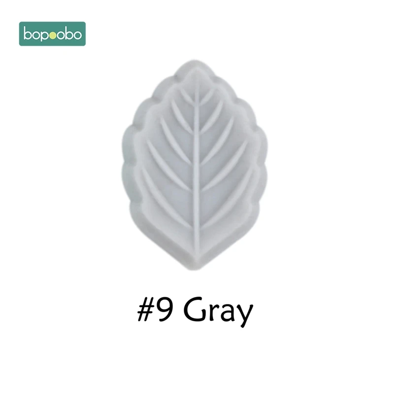 Gray Leaf Bopobo 5 шт. Детские Прорезыватели силиконовые листья пищевого качества Прорезыватель DIY кормящих жевательных игрушек детские аксессуары для прорезывания зубов Силиконовые Бусины - Цвет: Gray Leaf