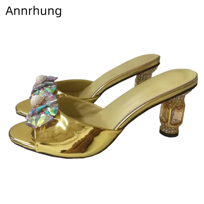 Роскошные туфли без задника из лакированной кожи на высоком каблуке | Обувь