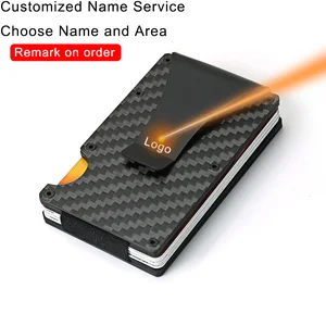 DIENQI карбоновый металлический кредитный держатель для карт тонкий алюминиевый минималистичный кошелек с защитой от Rfid Блокировка визитница чехол