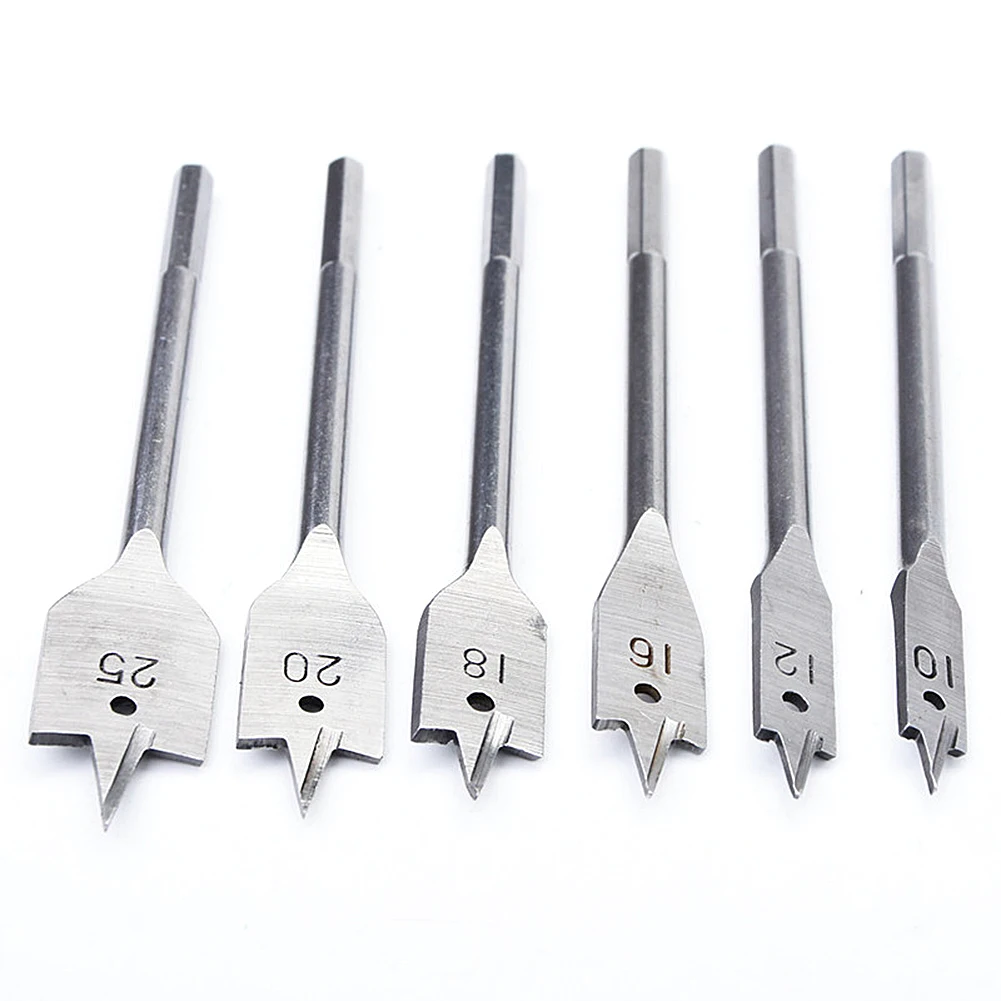 6 шт. 10 мм-25 мм Высокоуглеродистая сталь шестигранный хвостовик лопатка плоские