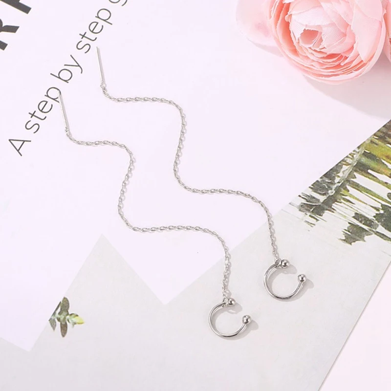 Корейская Мода Длинный Простой кисточкой уха проволоки длинный сладкий