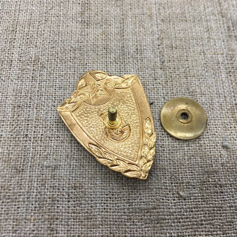 

Soviet Union CCCP 3 Levels Soldier Grade Badge Red Five Stars Metal Copper Gold Plated Buttons Moscow USSR Honor Medal Original