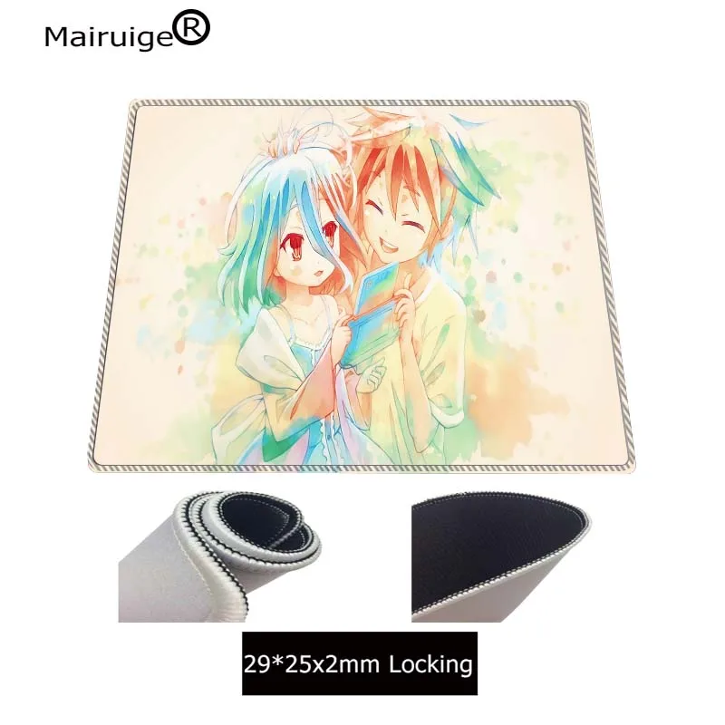 

MRGBEST No Game Life Anime Large Locking Edge Gaming Mouse Pad Keyboard Rubber Mousepad Wrist Rest Table Computer Desk Mat