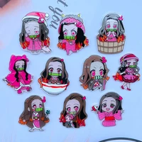 10 brand new shiny cartoon cute pink princess series acrylic flat diy crafts mobile phone case decoration accessories a82
