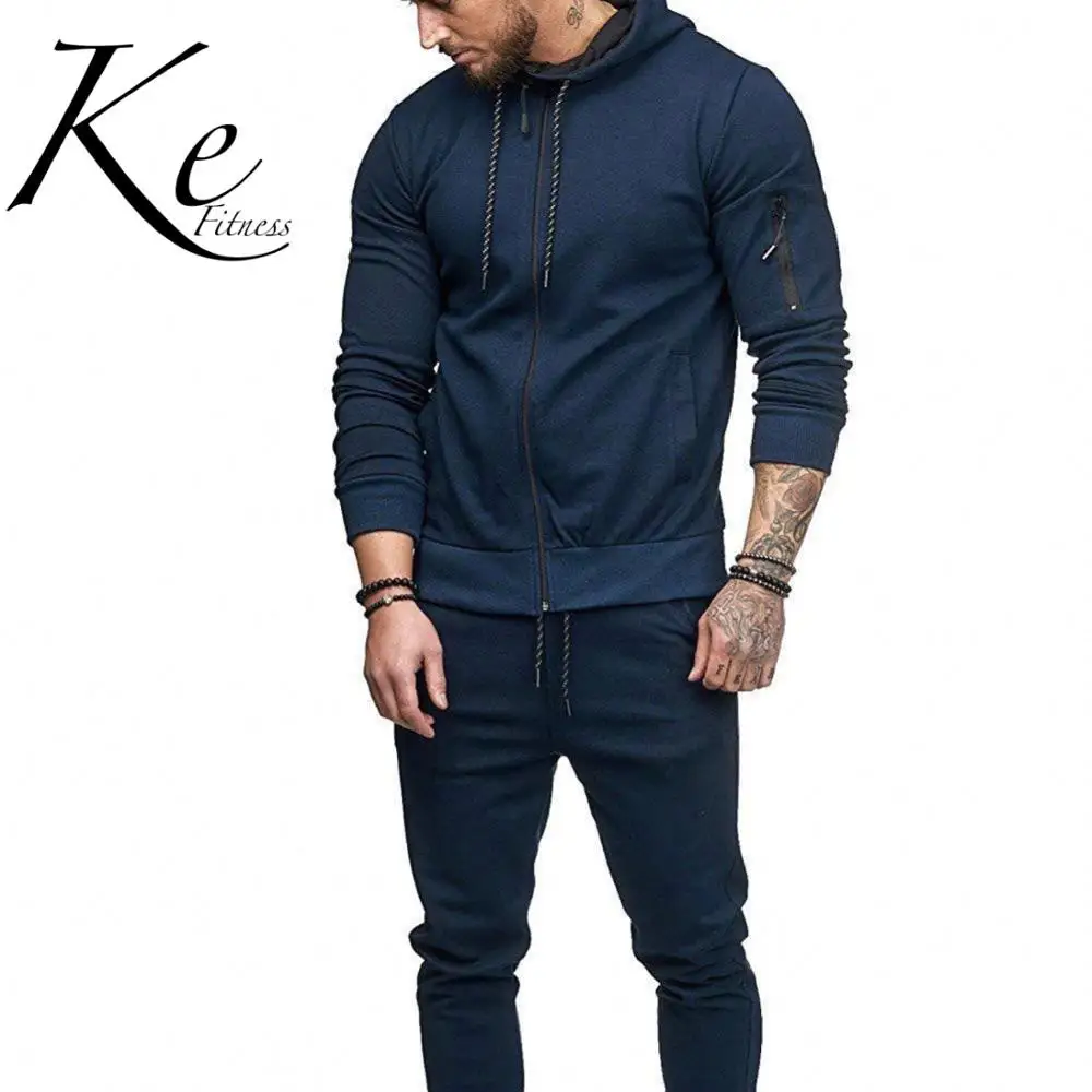 KE 2020 foreign trade autumn and winter new European American trendy men's sports suit arm zipper fitness leisure tracksuit | Спорт и
