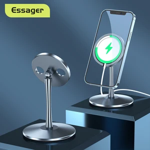 essager desktop phone holder stand for apple magnetic wireless charger base mobile phone desk support for iphone 12 pro max free global shipping