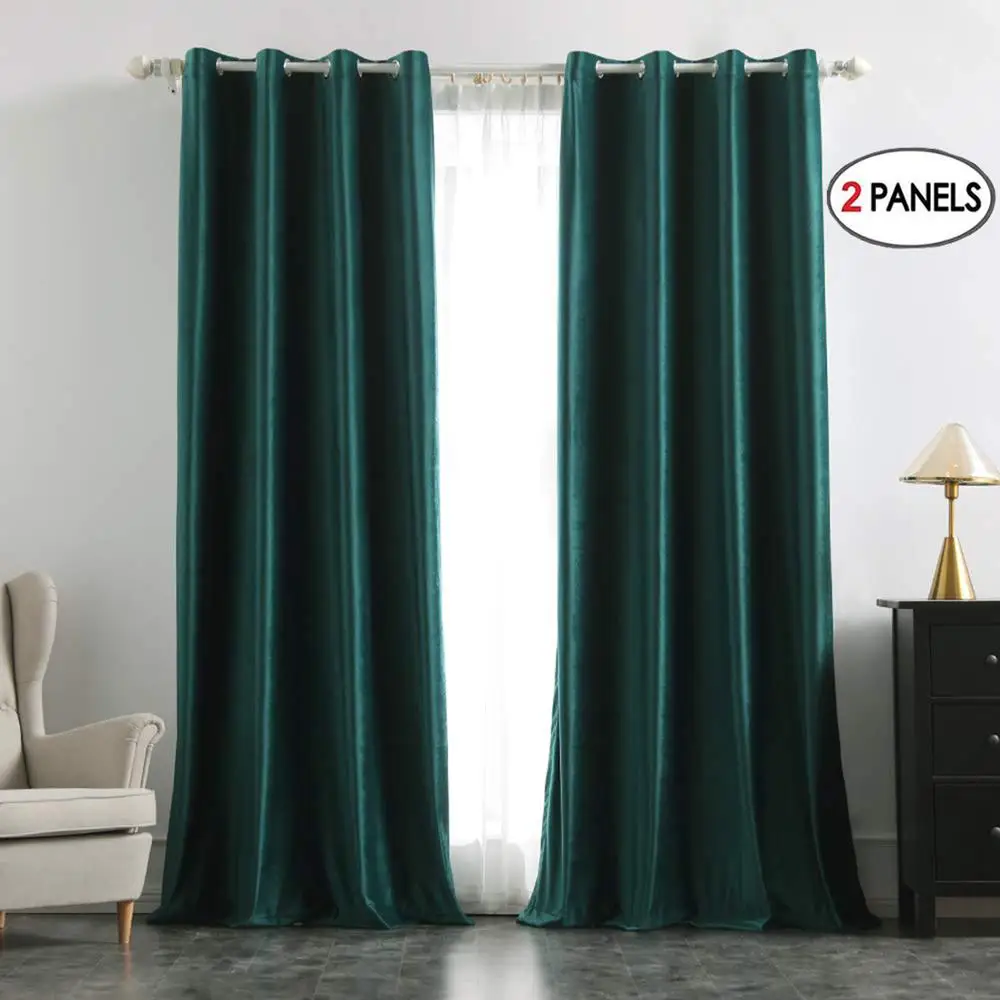 Затемняющие бархатные шторы с высоким затенением 2 панели для спальни гостиной