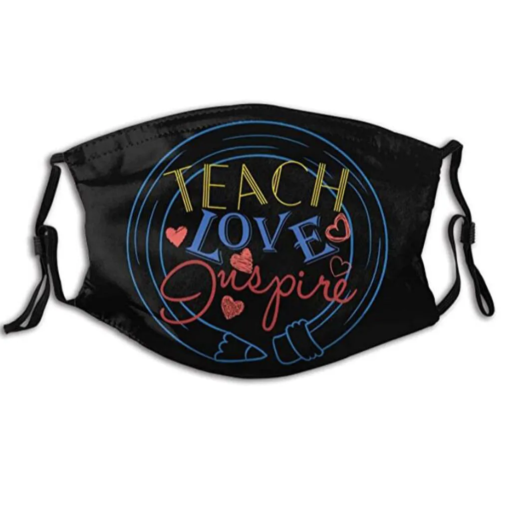 Хлопковая моющаяся маска для лица с надписью учить любовь PM2.5 защитная ушным
